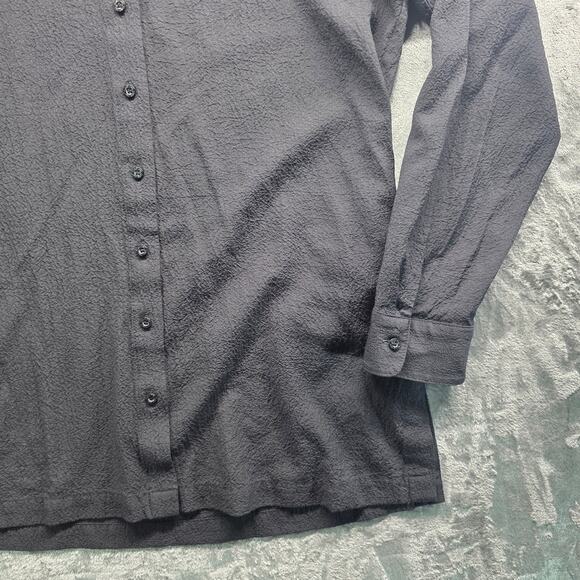 Calvin Klein women blouse black button front long sleeve top size M - Picture 5 of 12